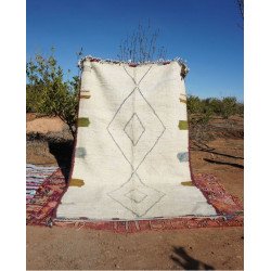 Tapis Berbère  Écru à Losanges Symboliques