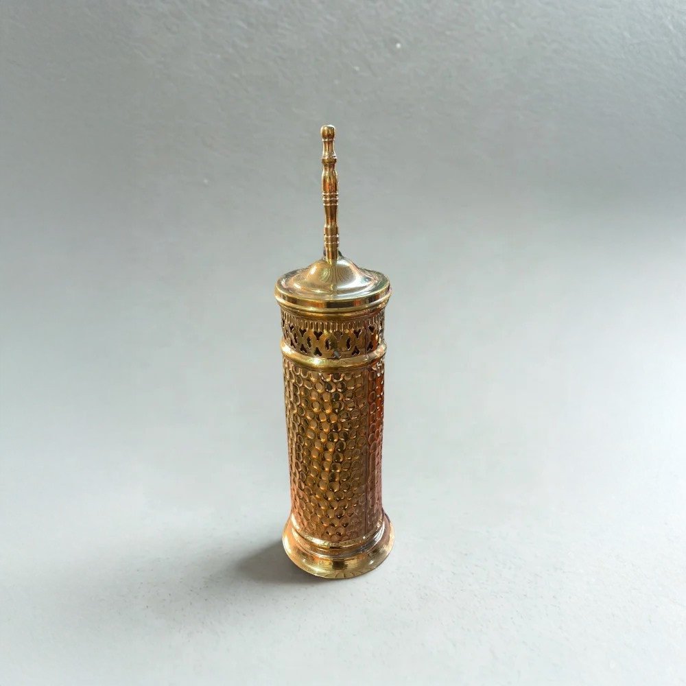 Brosse WC avec cadre en cuivre artisanal