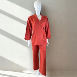 Ensemble tailleur femme en terracotta 