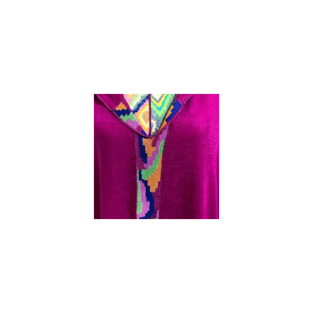 Jellaba Fuchsia à Sfifa Randa Multicolore