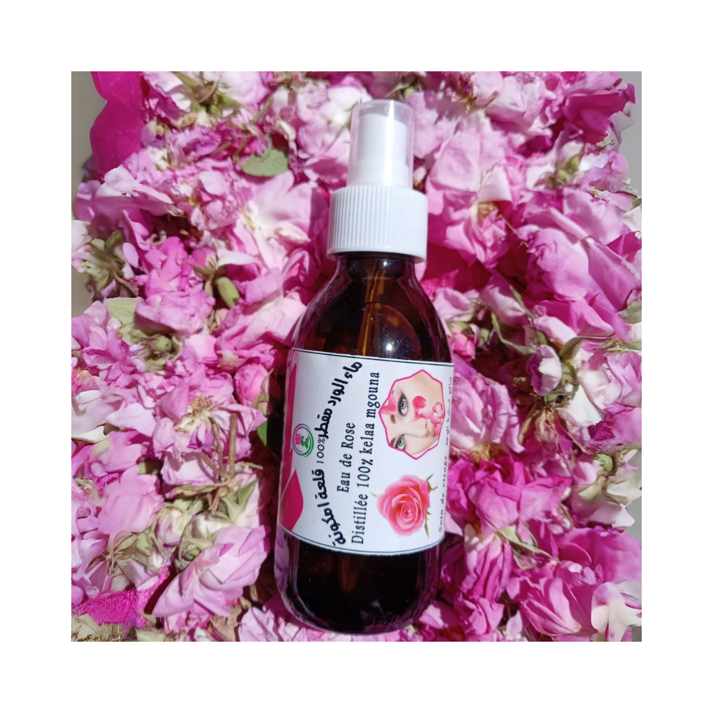 Eau de Rose Distillée 100% – Flacon Spray en Verre