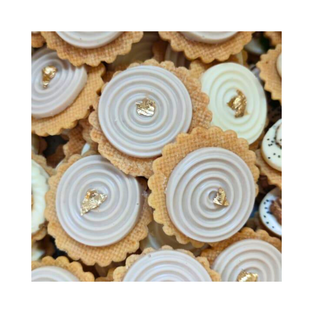 Biscuits Prestige au Chocolat Beige et Feuille d’Or