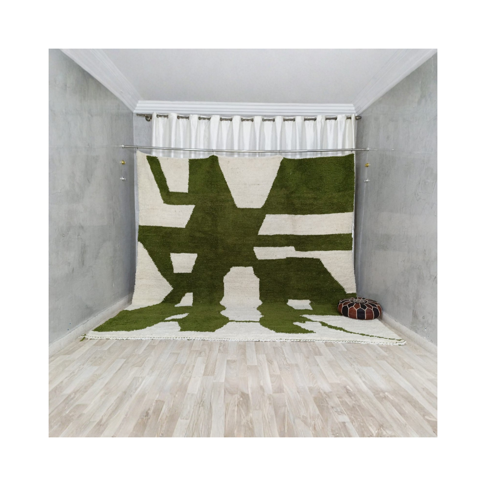 Tapis Berbère Contemporain – Édition Vert Olive 2/3