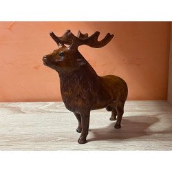 Statue de cerf, sculpture moderne, sculpture animale en bois.cadeau pour noél