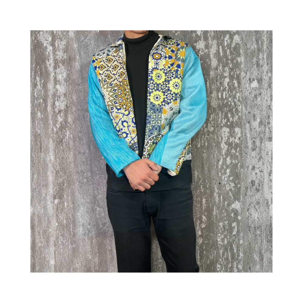 Veste Artisanale Marocaine à Motifs Géométriques