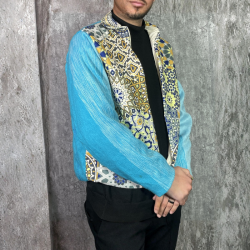 Veste Artisanale Marocaine à Motifs Géométriques
