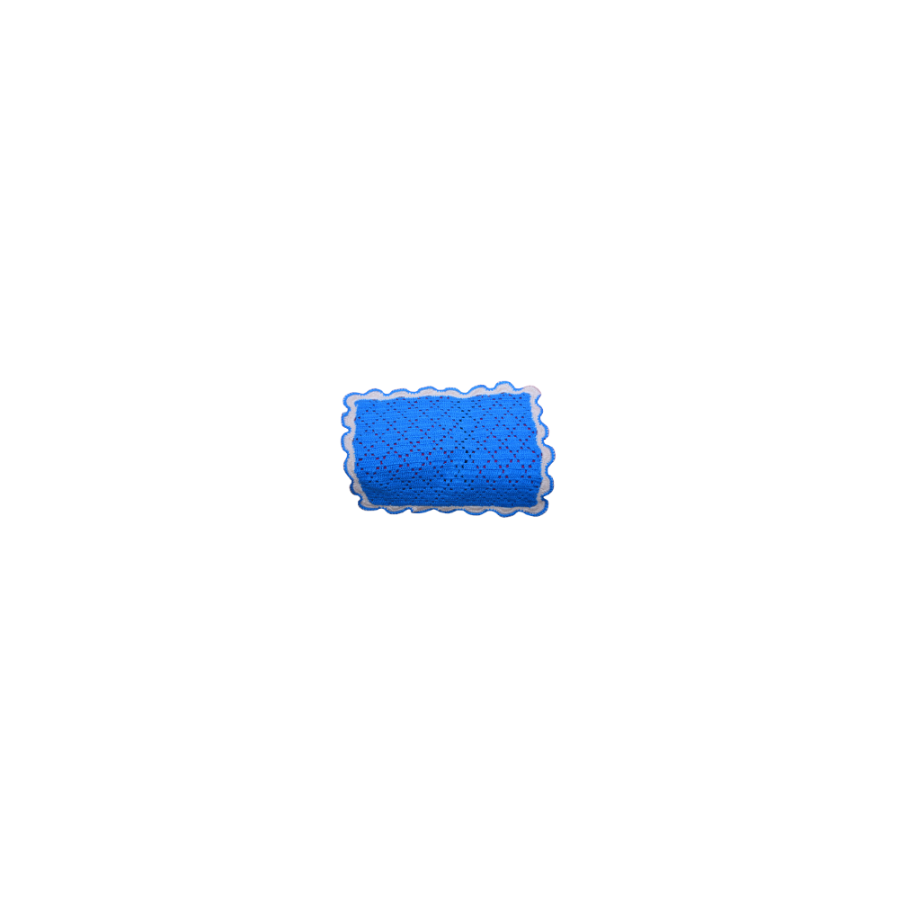nappe minimaliste au crochet bleu/blanc 
