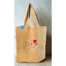 Sac en toile de jute brodé
