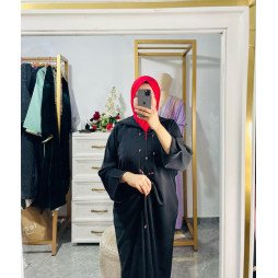 DJellaba noire mlifa avec barchman