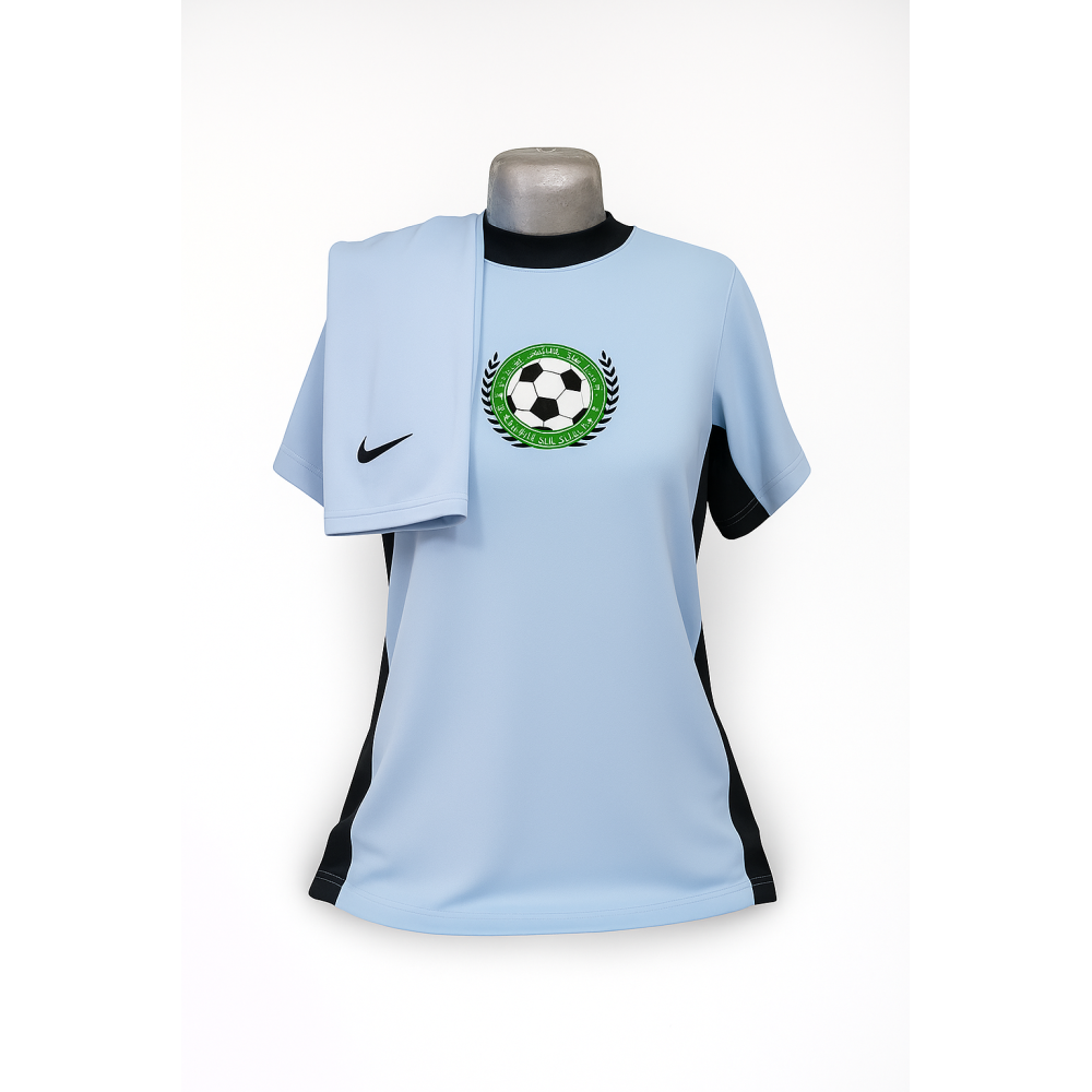 Maillot de Football Officiel – Coupe Classique Bleu Ciel & Noir