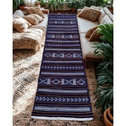 Tapis Berbère Bleu – Artisanat Marocain Tissé à la Main