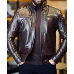 Veste en cuir marron – Élégance et caractère