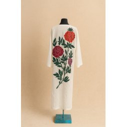 Kimono Long Brodé à Fleurs 