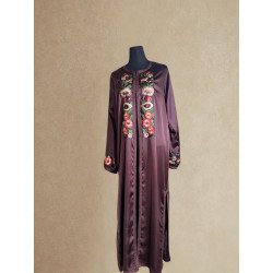 Caftan Mauve Brodé Floral
