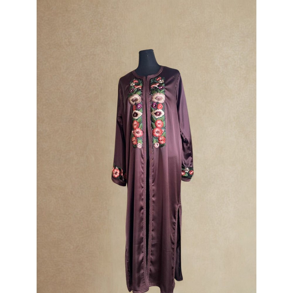Caftan Mauve Brodé Floral