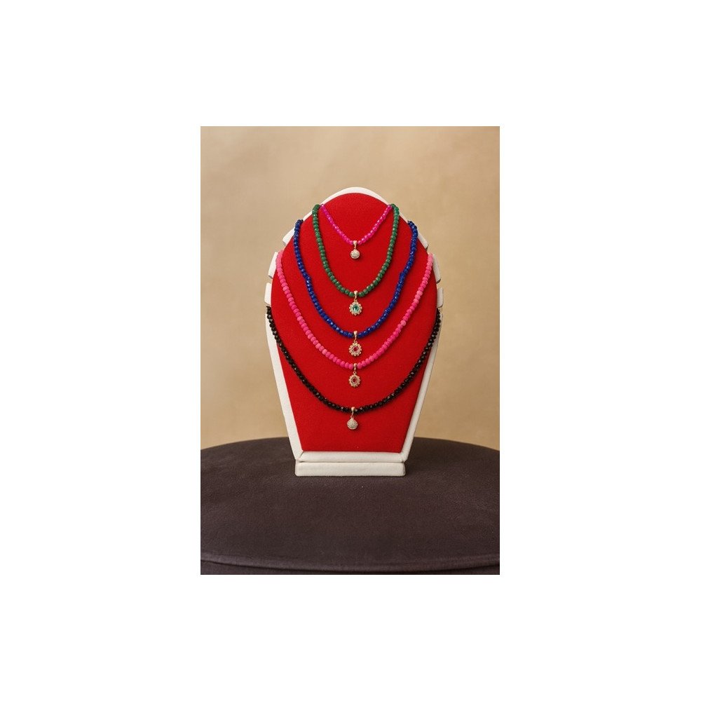 Ensemble de colliers en perles colorées – Argent plaqué or