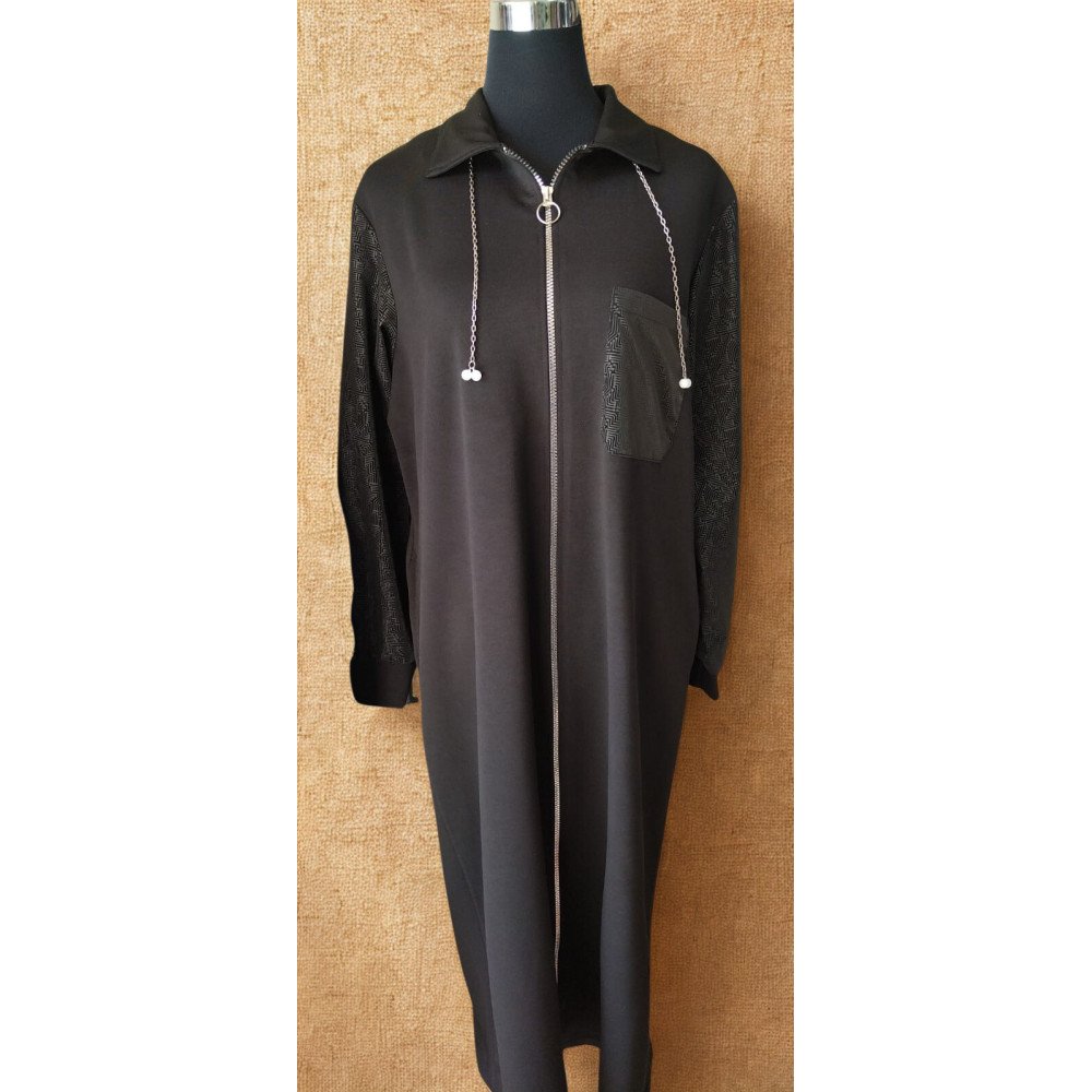 Tunique zippée noire – Style moderne et confort quotidien