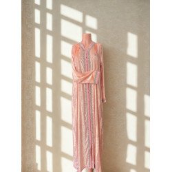 Caftan en velours saumon