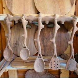 Ustensiles de Cuisine en Bois Sculpté