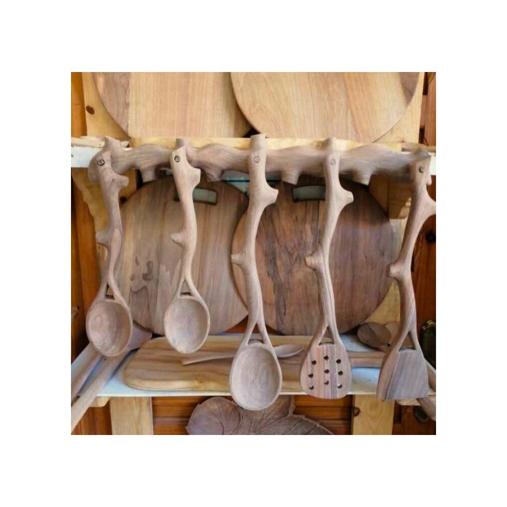 Ustensiles de Cuisine en Bois Sculpté